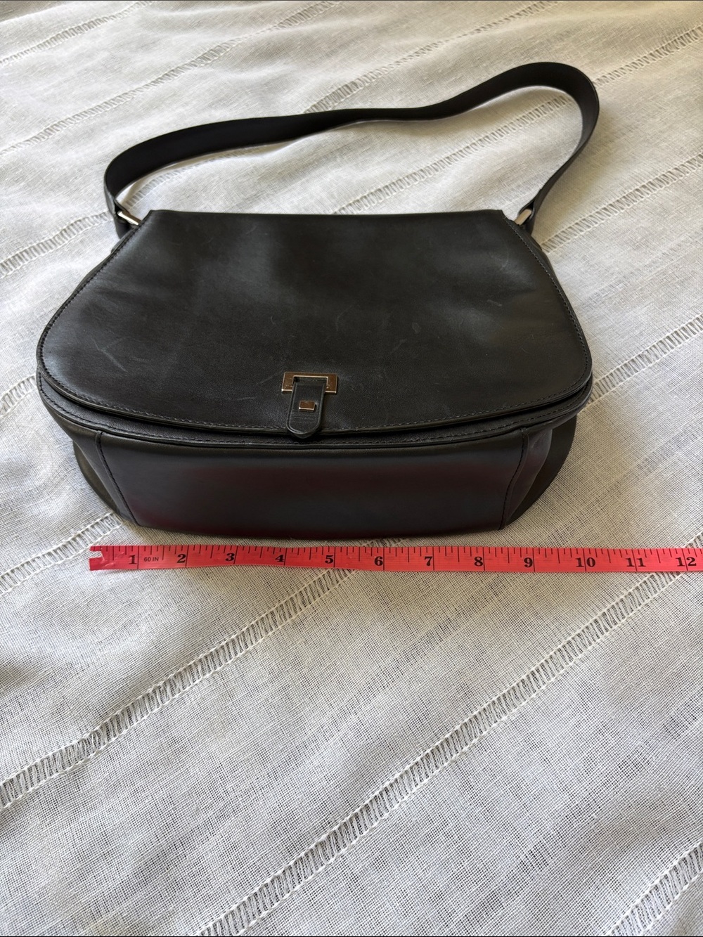 Ann Taylor Classic Black Leather Shoulder Bag - Picture 12 of 14